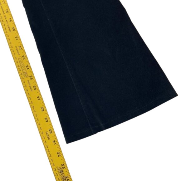 VTG American Flavor Velvet Pocket Detail Flare Jean Y2K 90s Women's 11/12 Black - Picture 10 of 14